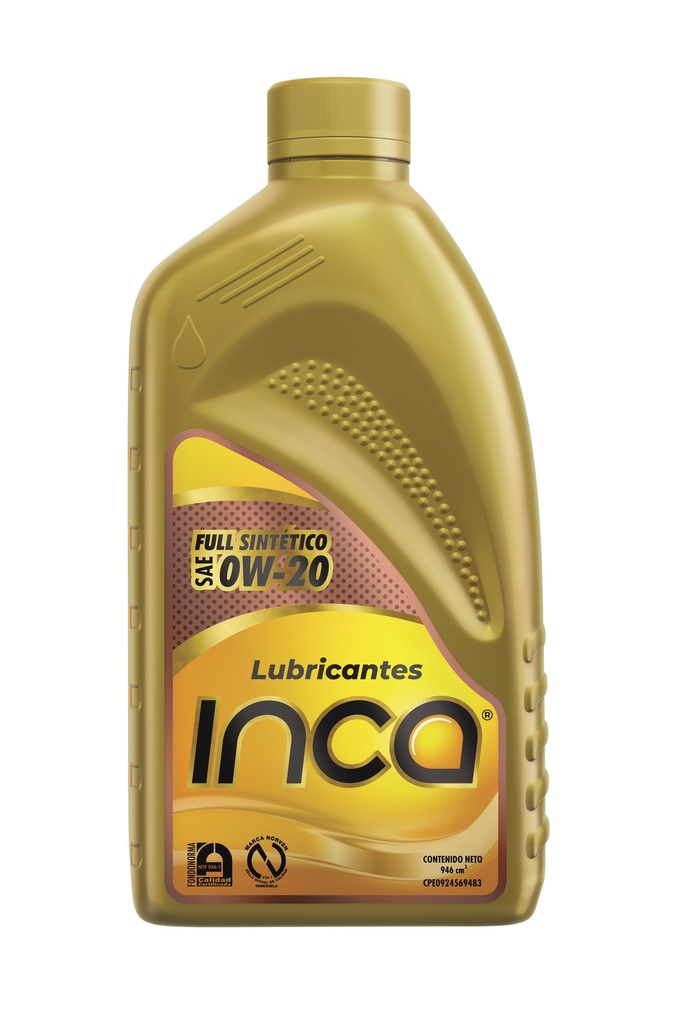INCA FULL SINTÉTICO API SP SAE 0W20 EN CAJA DE 1/4 DE GALON 6 UNIDADES