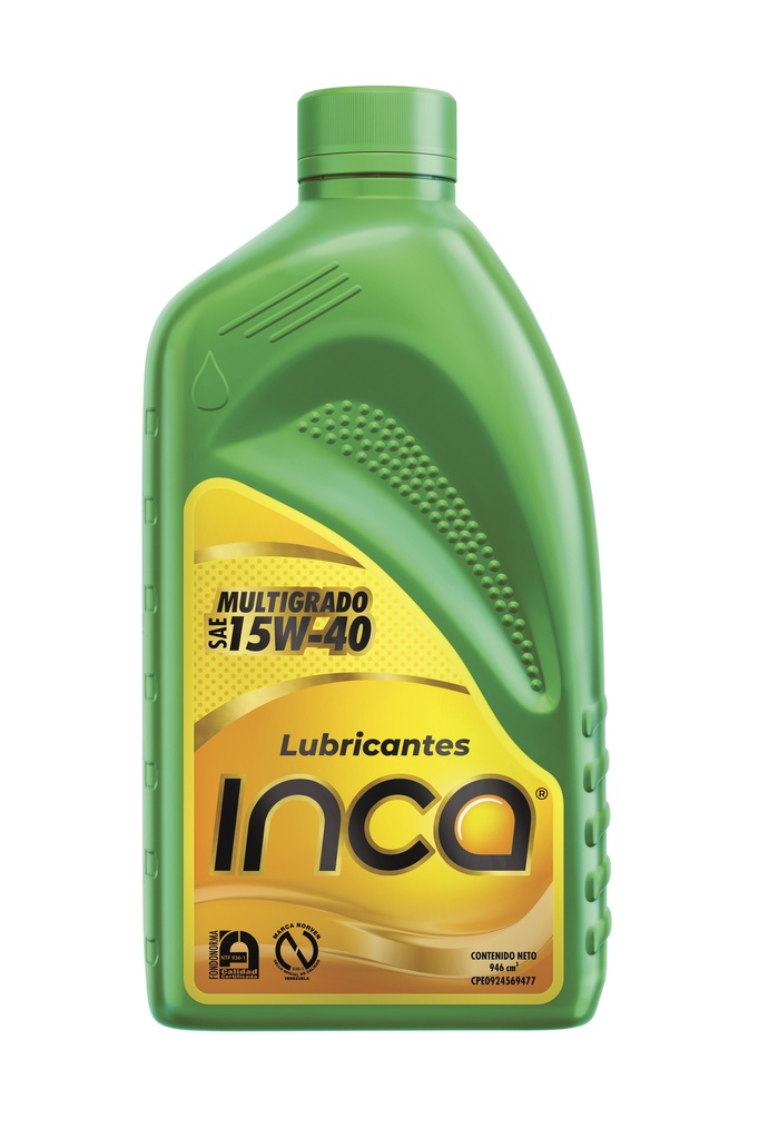 INCA MULTIGRADO API SN SAE 15W 40 EN CAJA DE 1/4 DE GALON VERDE