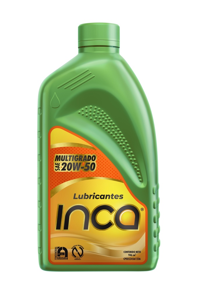 INCA MULTIGRADO API SN SAE 20W50 EN CAJA DE 1/4 DE GALON VERDE